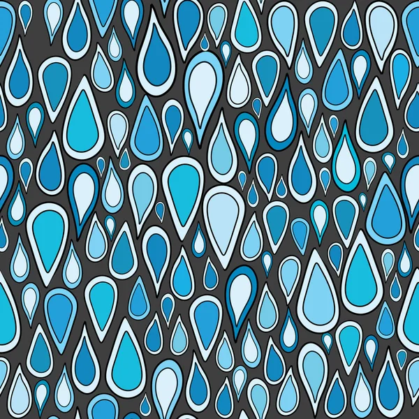 Bakgrund med stiliserade blå tårar, sömlösa mönster — Stock vektor