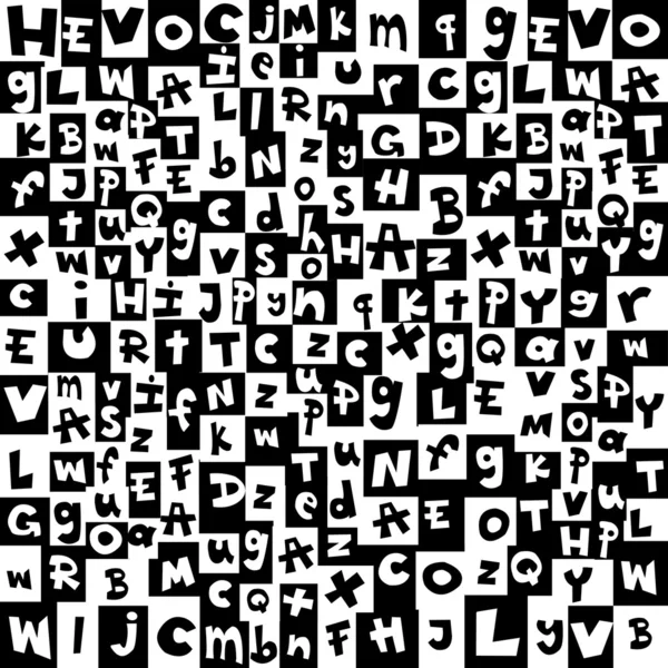 Fond lettres noir et blanc — Image vectorielle