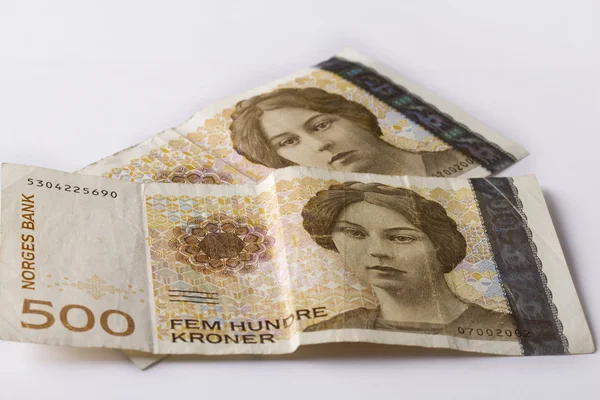 Norveç beş yüz kocakarılar kağıt banknot — Stok fotoğraf