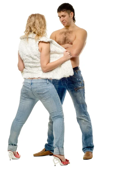 Lucky pair lad and girl — Stock Photo, Image