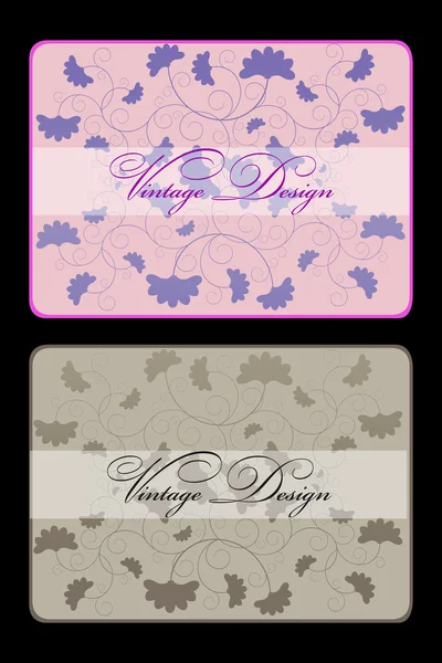 Set of two vintage card for your design — Stock Vector