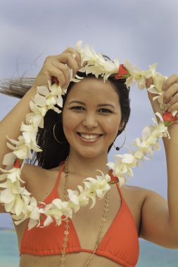 Bikini plaj Hawaiian kadın