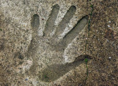 Handprints In Cement clipart
