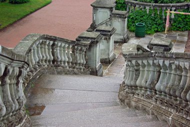 Stairs in park of Petergof clipart