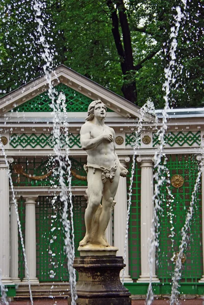 Fonte Em Peterhof, São Petersburgo — Fotografia de Stock