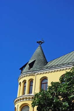 Cat House in old Riga, Latvia clipart