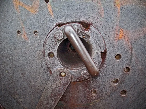 Breech blocco di vecchio canone come sfondo metall — Foto Stock