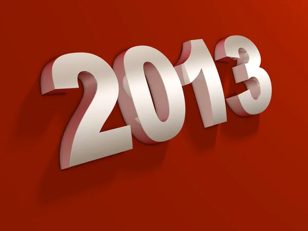 Nuovo anno 2013 rendering 3d — Foto Stock