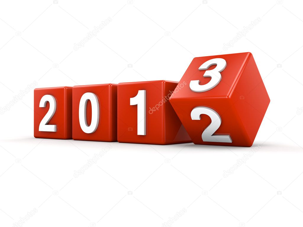 New year 2013 3d render