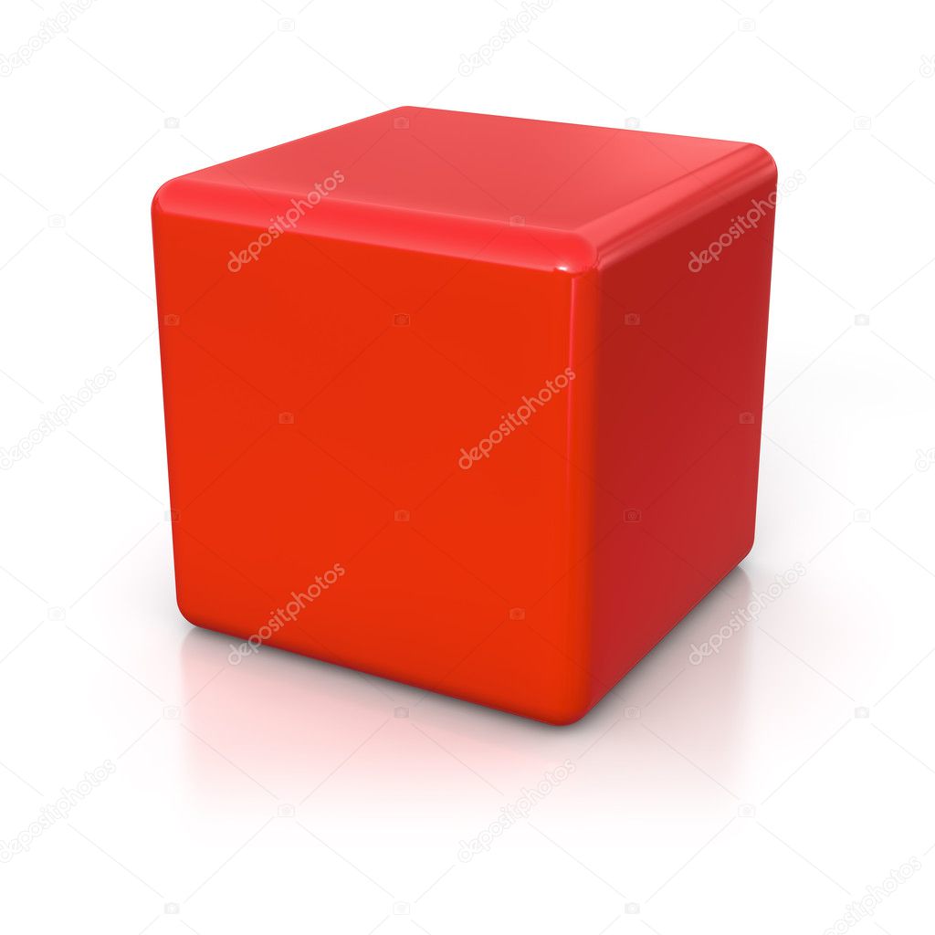 Cube 3d render illustration