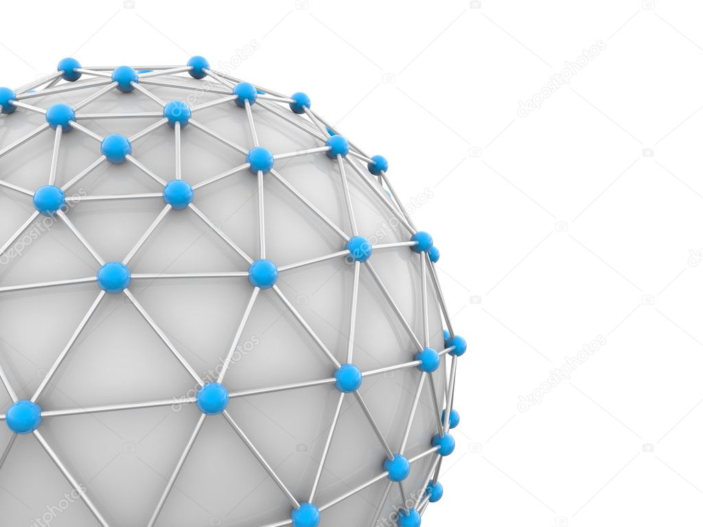 Global network concept 3d render