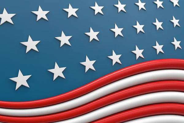 USA bandery renderowania 3d — Zdjęcie stockowe