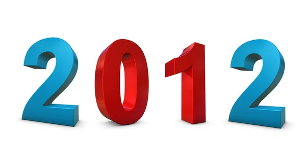 Nový rok 2012 3d vykreslení — Stock fotografie