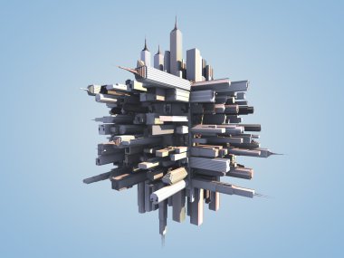 binalar ile 3D şehir şekil