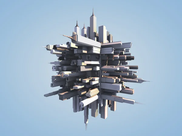 3d форма міста з будівлями — стокове фото