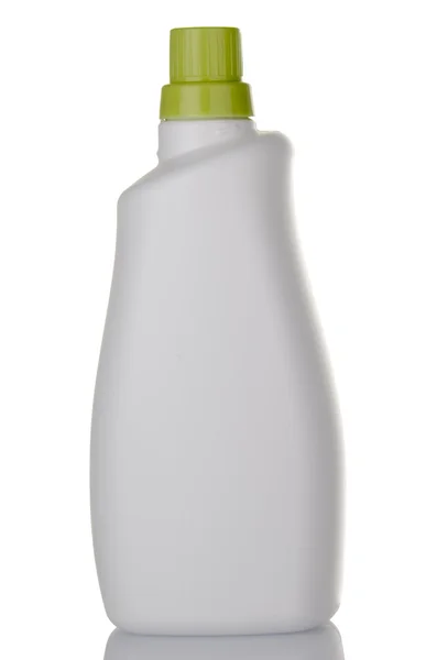 Frasco de plástico detergente branco — Fotografia de Stock