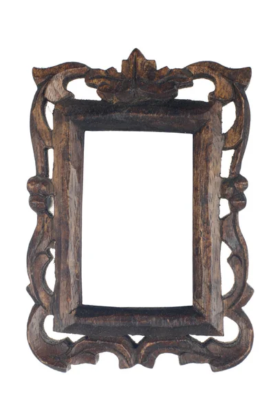 Old dark wooden picture frame — Stock Photo, Image