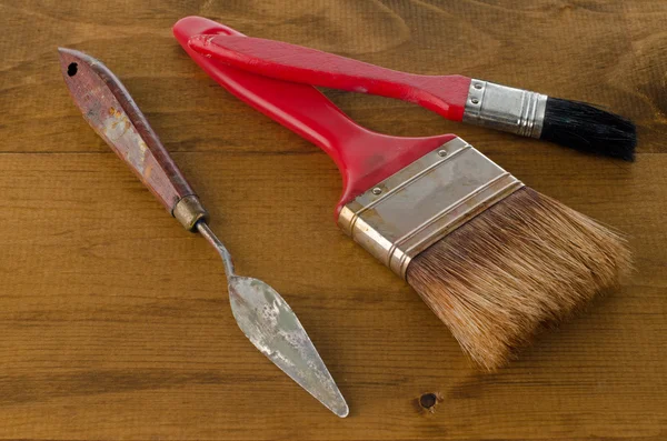 Art brushes and spatula — Stock Photo, Image
