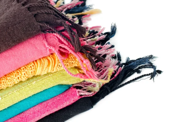 Mucchio di sciarpe colorate — Foto Stock