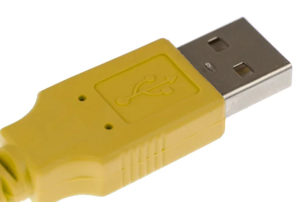 Cabo USB 2.0 do computador amarelo — Fotografia de Stock