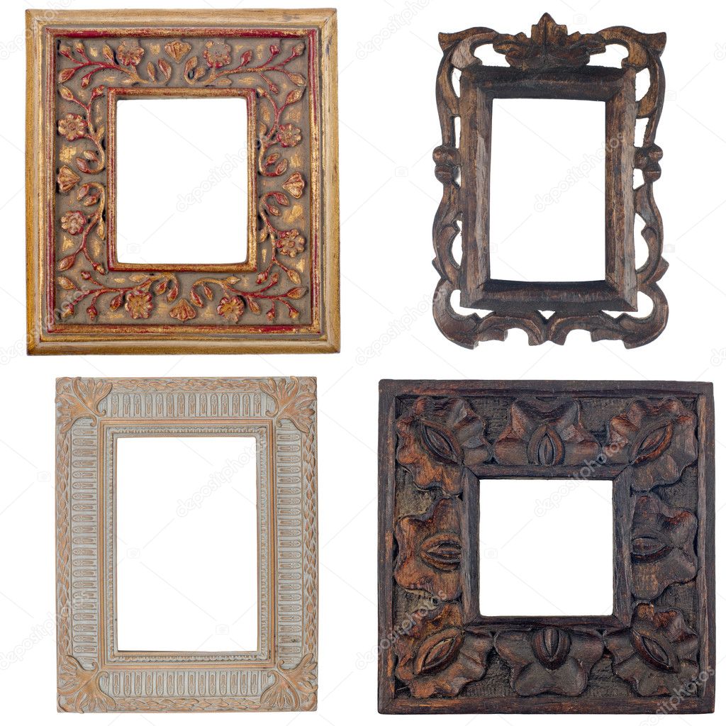 Four antique picture frames