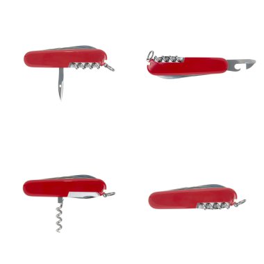 Set of four swiss army knifes clipart