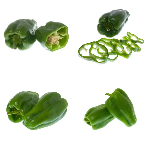 Set of green peppers — Stock Photo, Image