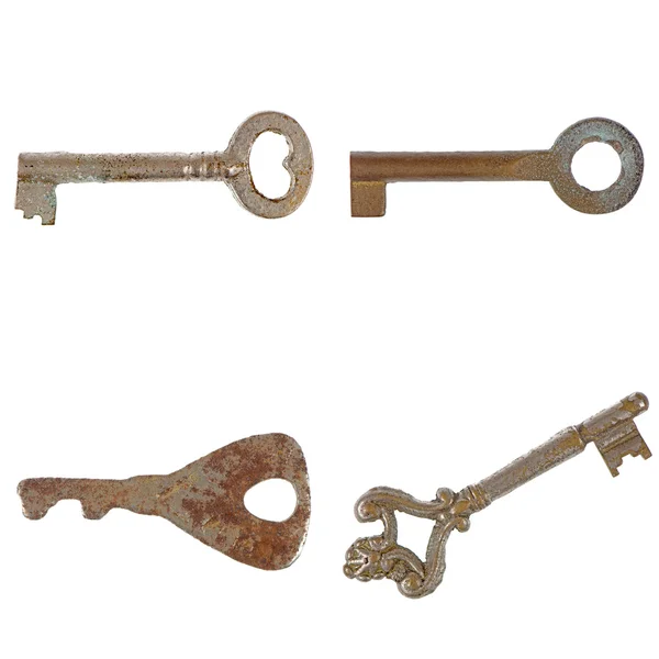 Zestaw kluczy, stary zardzewiały — Zdjęcie stockowe