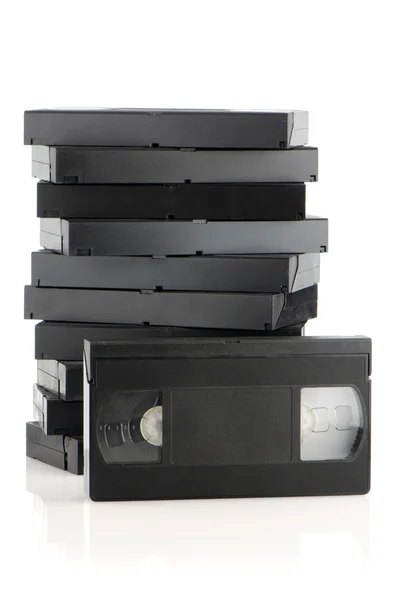 Pilha de cassetes de vídeo — Fotografia de Stock