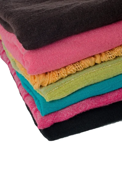 Купка різнокольорових шарфів — стокове фото