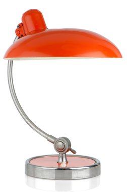 Retro orange table lamp clipart
