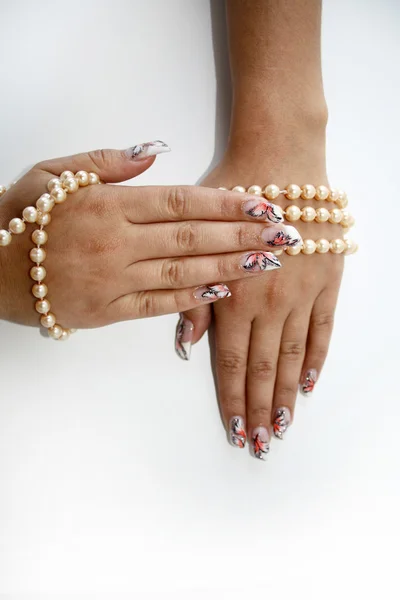 Vrouw nagels — Stockfoto