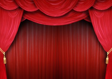 Opera house with elegant curtains clipart