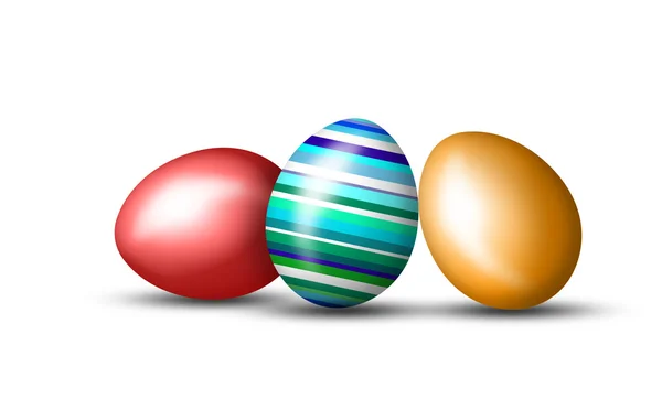 Huevos de Pascua de colores sobre un fondo blanco — Foto de Stock