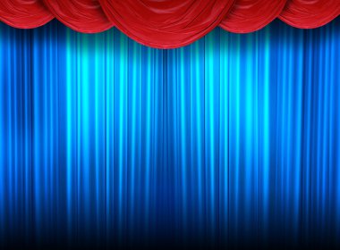 Modern curtains of a theater clipart