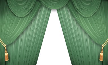 Green curtain of a theater clipart