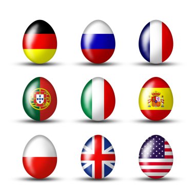 Egg collection from many countries clipart