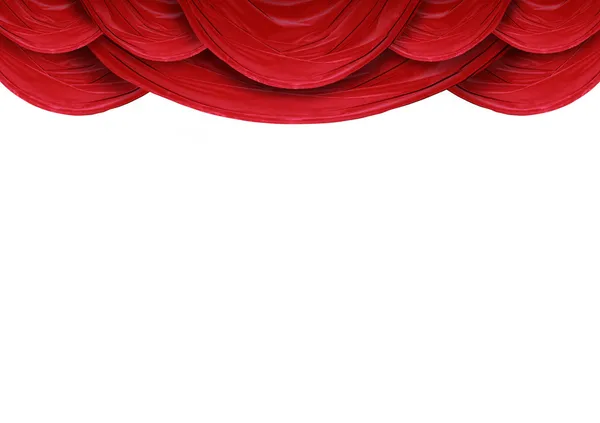 Rote Vorhänge auf weißem Hintergrund — Stockfoto