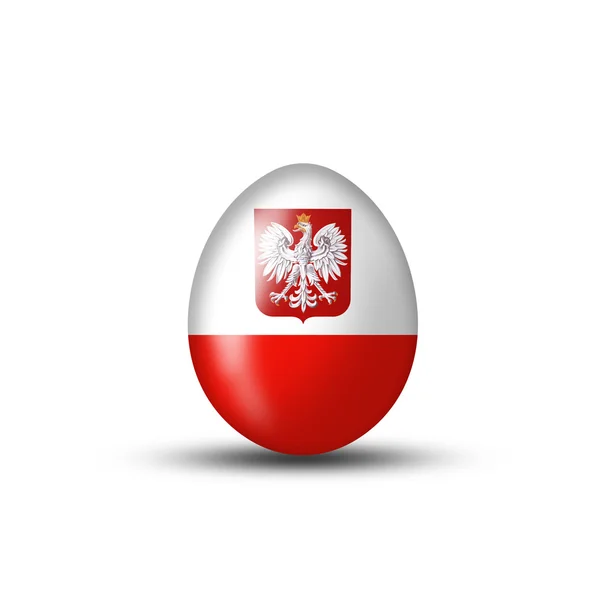 Tojás és a Lengyel zászló — Stock Fotó