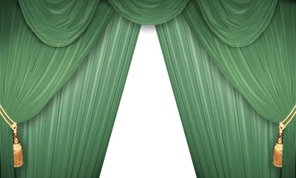 Зелена завіса театру — стокове фото