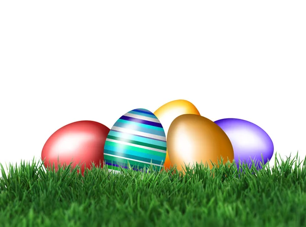 Easter Eggs in green grass — Stock Photo, Image