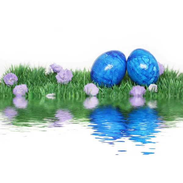 Decoración azul de Pascua — Foto de Stock