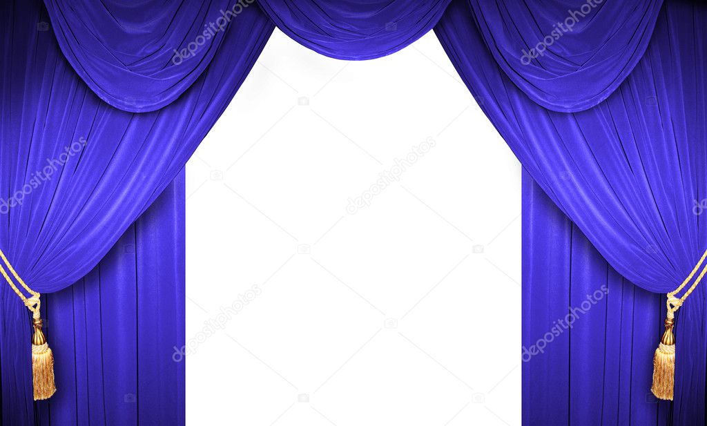 Open curtains of a theater