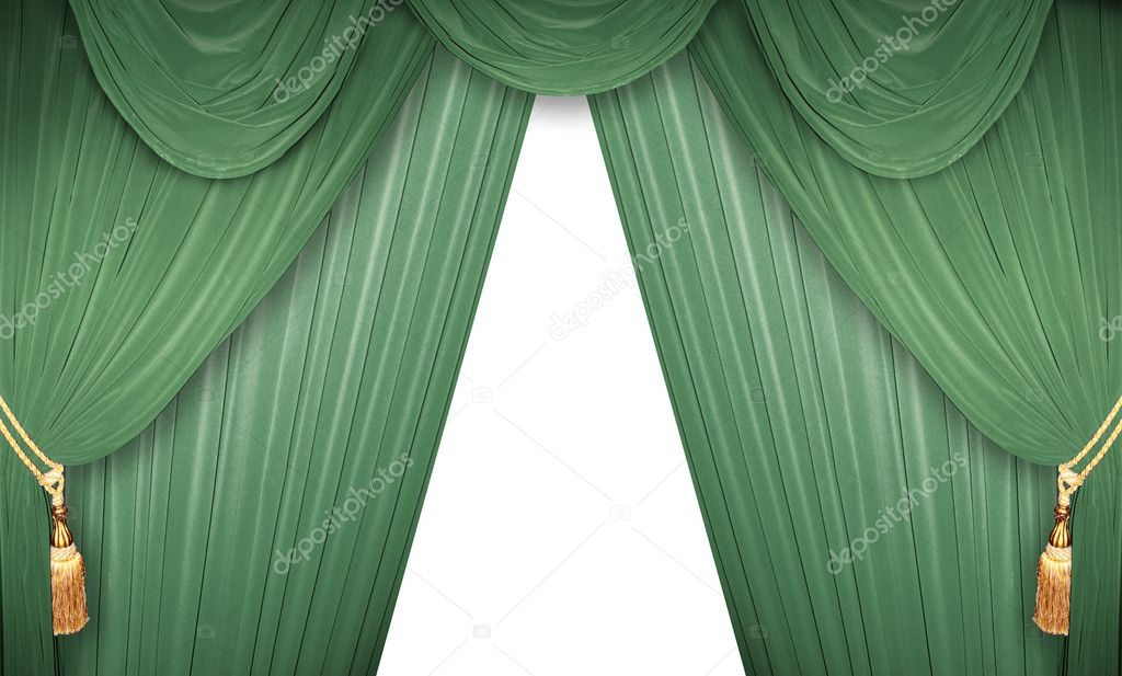 Green curtain of a theater