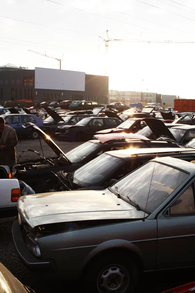 Scrap yard for recycling cars — Stock Photo, Image