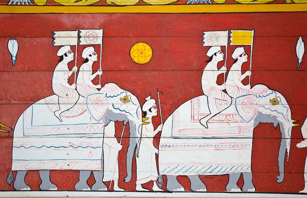 Art painting at the entrance to the temple of the sacred tooth o — Stock Photo, Image