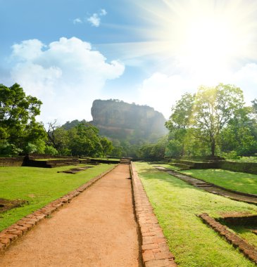 View of mount Sigiriya, Sri Lanka (Ceylon). clipart
