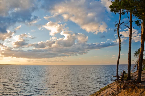 stock image Beautiful sunset over lake