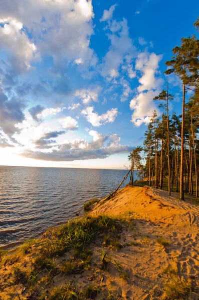 stock image Beautiful sunset over lake