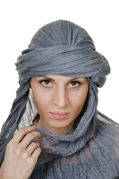 Orientalisk stil kvinna i sjal — Stockfoto